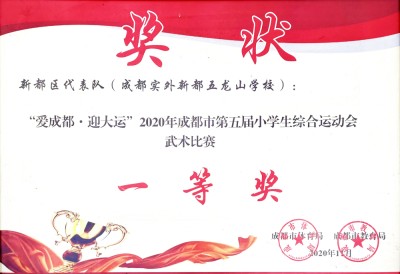 成都市第五屆綜合運動會武術比賽一等獎